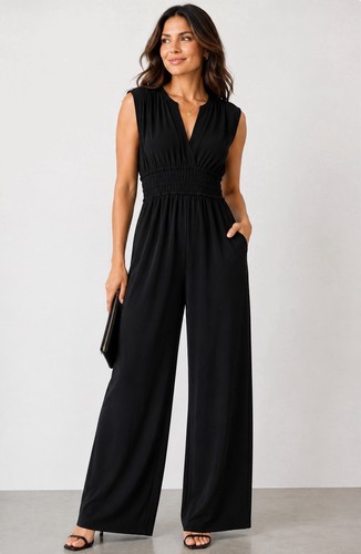 Black sleeveless neck - black, v-neck